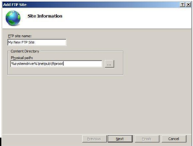 Creating a New FTP Site 1