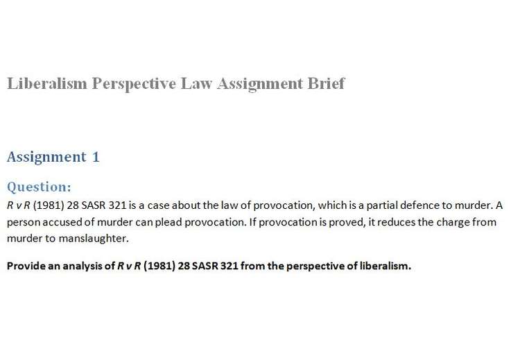 Liberalism Perspective Law Assignment Brief