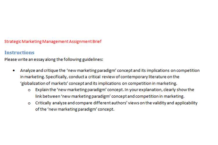Strategic Marketing Management Assignment Brief