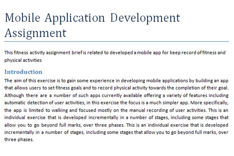 Mobile Application Development Assignment