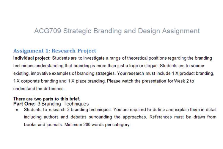 ACG709 Strategic Branding Design Assignment