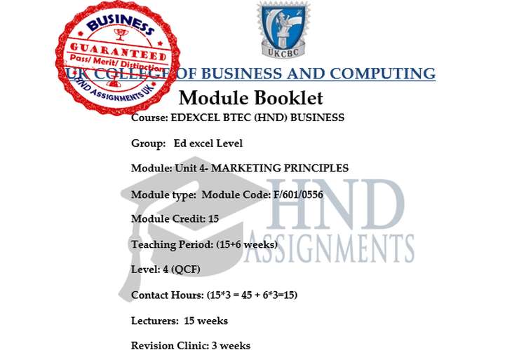 UK COLLEGE Unit 4 marketing principles