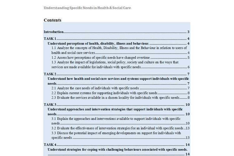 Understanding Specific Needs in HSC