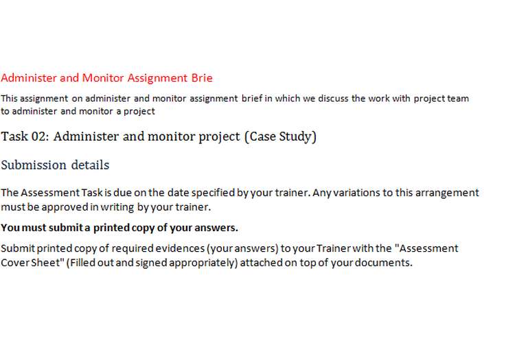 Administer Monitor Assignment Brief
