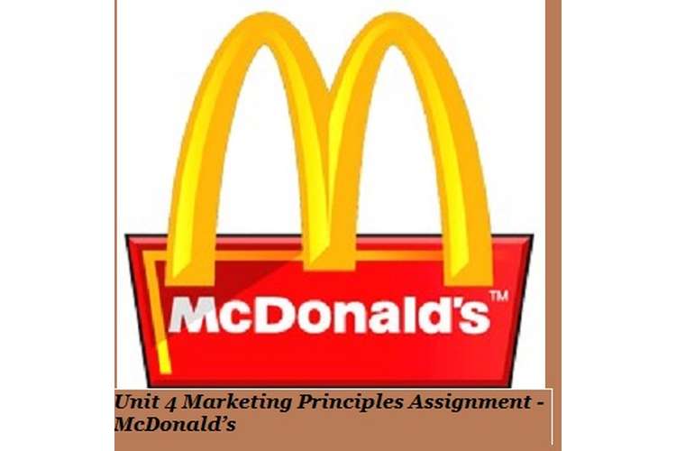 Marketing Principles Assignment McDonalds