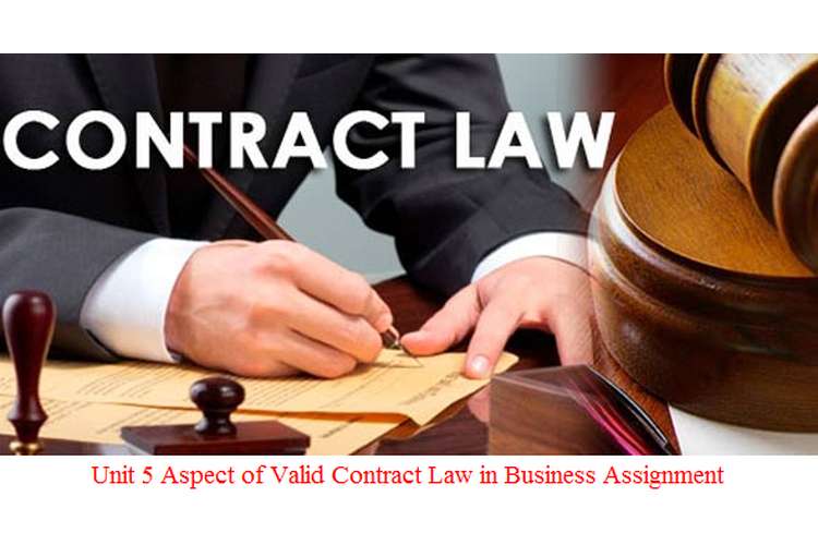 Unit 5 Aspect of Valid Contract Law in Business Assignment