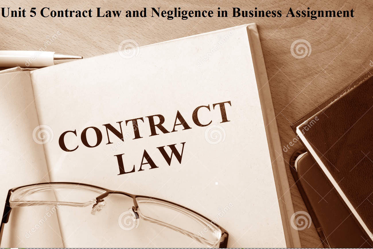 Unit 5 Contract Law and Negligence in Business Assignment
