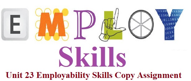 Unit 23 Employability Skills Copy Assignment 