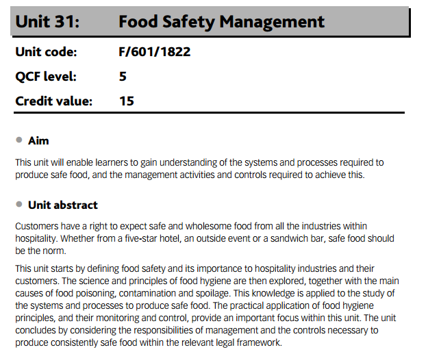 Food assignment list picture