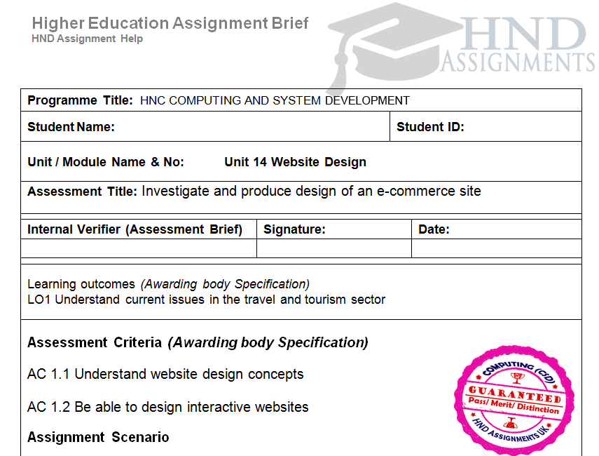 web design assignment example