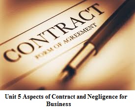 Unit 5 Aspects Contract & Negligence for Business Assignment solution