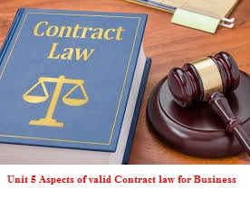 Unit 5 Aspects of valid Contract law for Business Assignment
