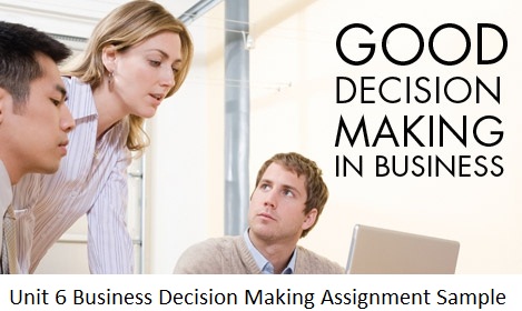 Unit 6 Business Decision Making Assignment Sample