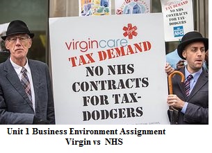Unit 1 Business Environment Assignment – Virgin vs NHS