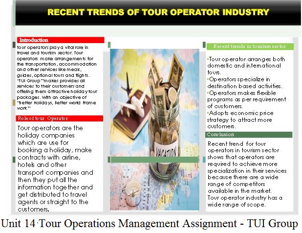 Unit 14 Tour Operations Management Assignment - TUI Group
