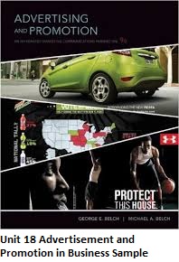 Unit 18 Advertisement and Promotion in Business Sample Solution