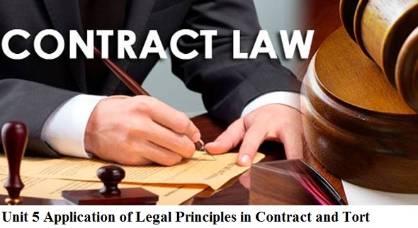 Unit 5 Application of Legal Principles in Contract and Tort 