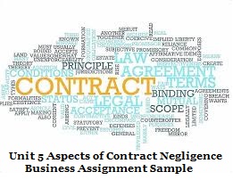Unit 5 Aspects of Contract Negligence Business Assignment Sample