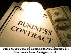 Unit 5 Aspects of Contract Negligence in Business Law Assignment