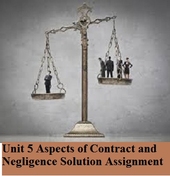 Aspects of Contract and Negligence Solution Assignment