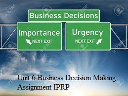 Unit 6 Business Decision Making Assignment IPRP