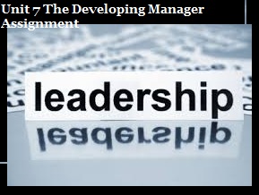 Unit 7 The Developing Manager Assignment