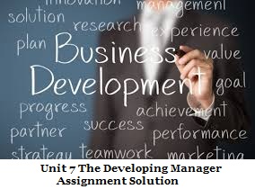 Unit 7 The Developing Manager Assignment Solution