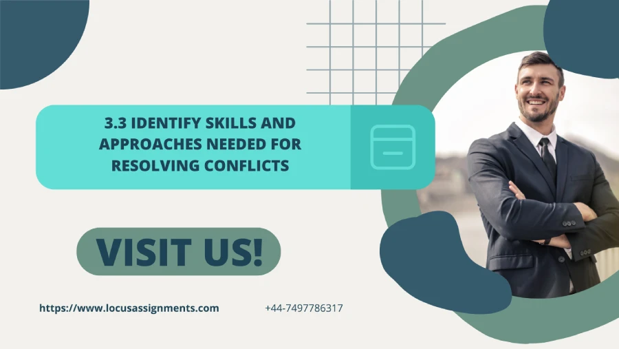 Identify skills and approaches needed for resolving conflicts