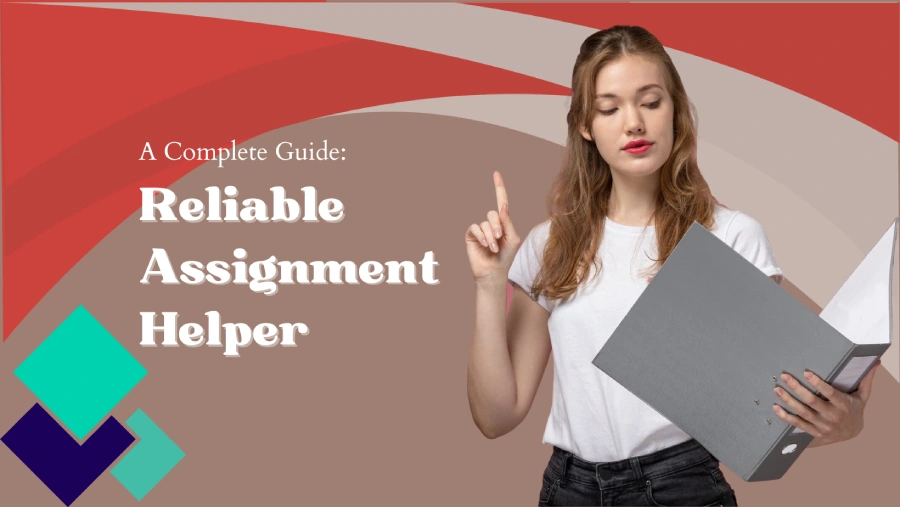 attractive girl with assignment helpers guide in hand